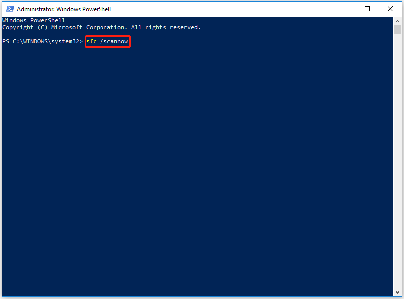 type the command