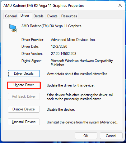 select Update Driver