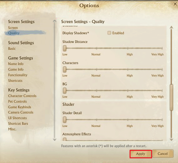 click the Apply button