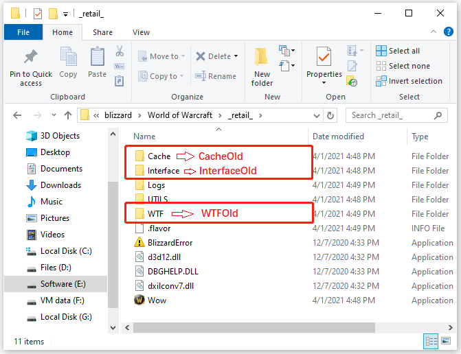rename folders