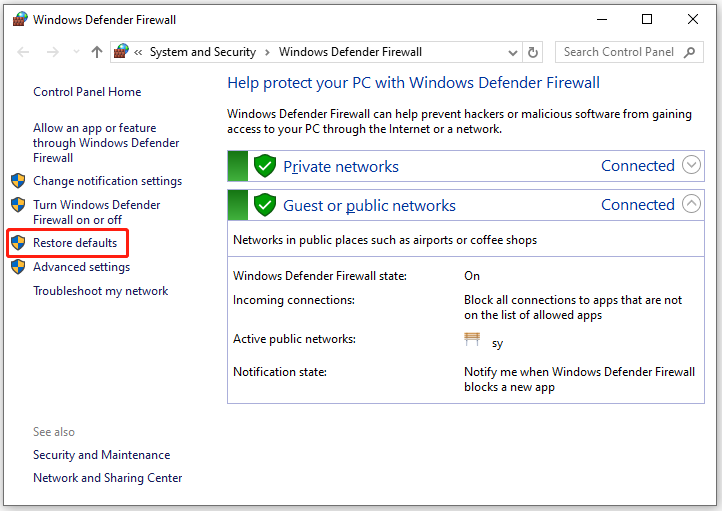 Windows Defender Firewall