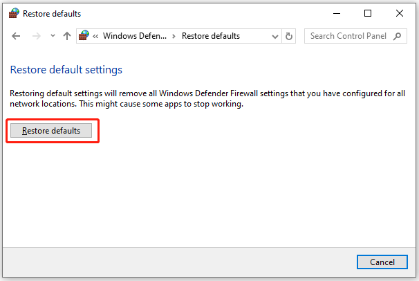 Restore defaults