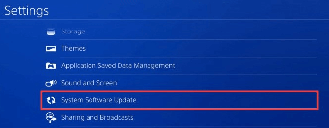 select System Software Update