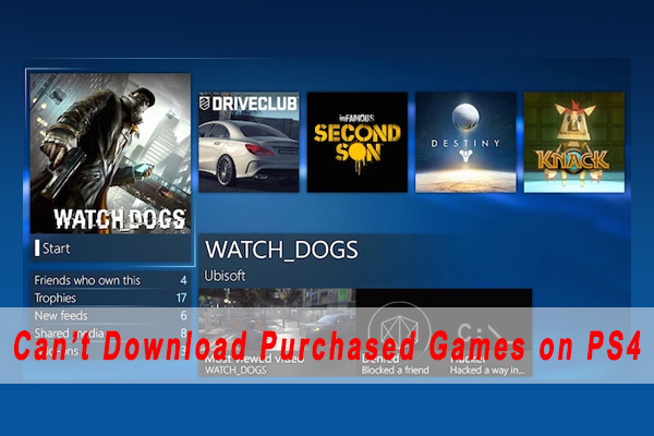 can't download purchased games PS4