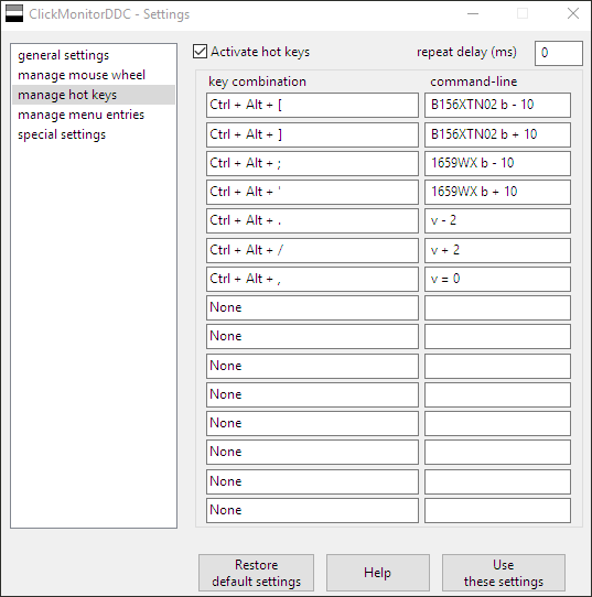 customize hotkey combinations