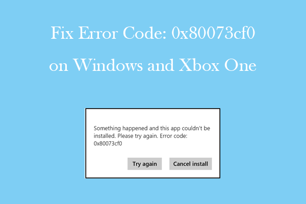 code: 0x80073cf0