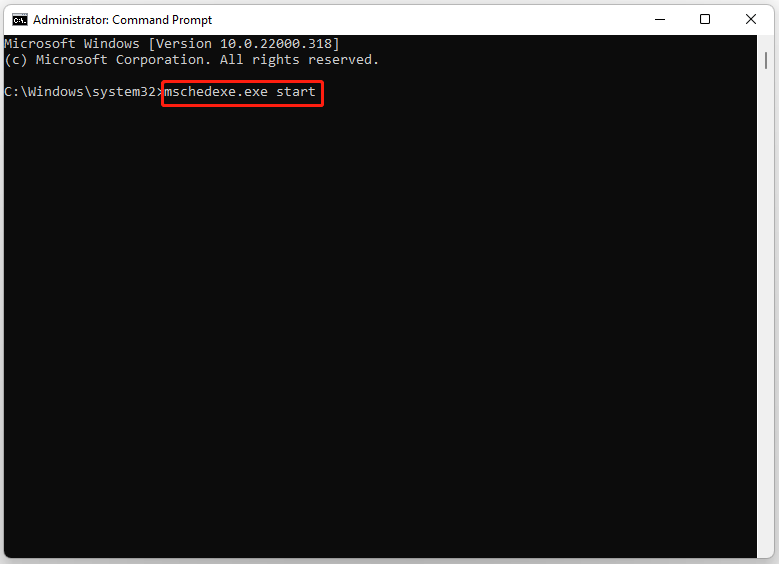 type start command