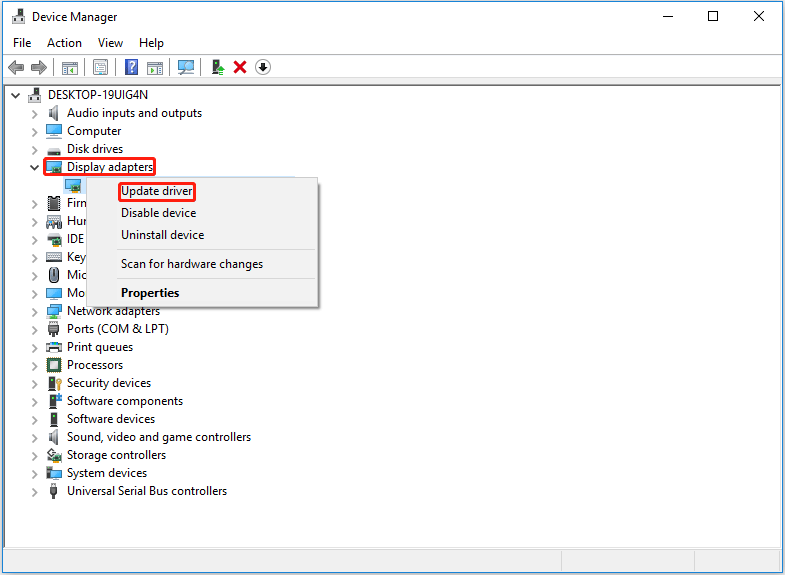 click Update driver