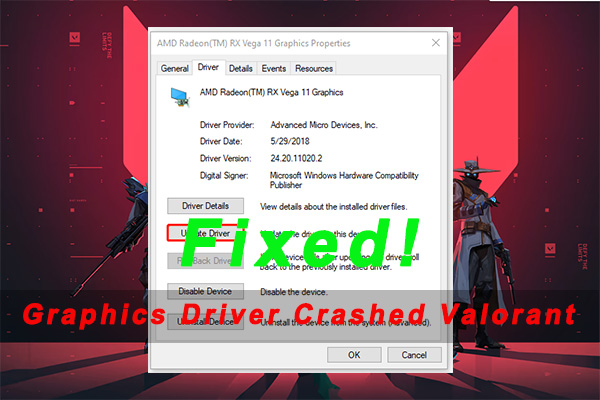 graphics driver crashed Valorant