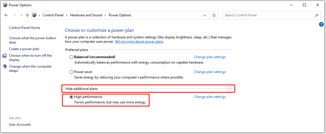 choose High performance
