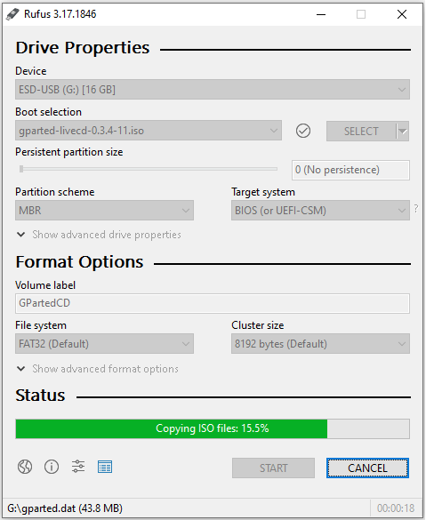 burn the .iso file using Rufus