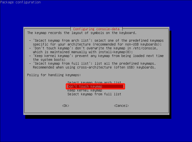 choose Don’t touch keymap