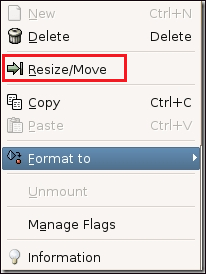 choose Resize/Move