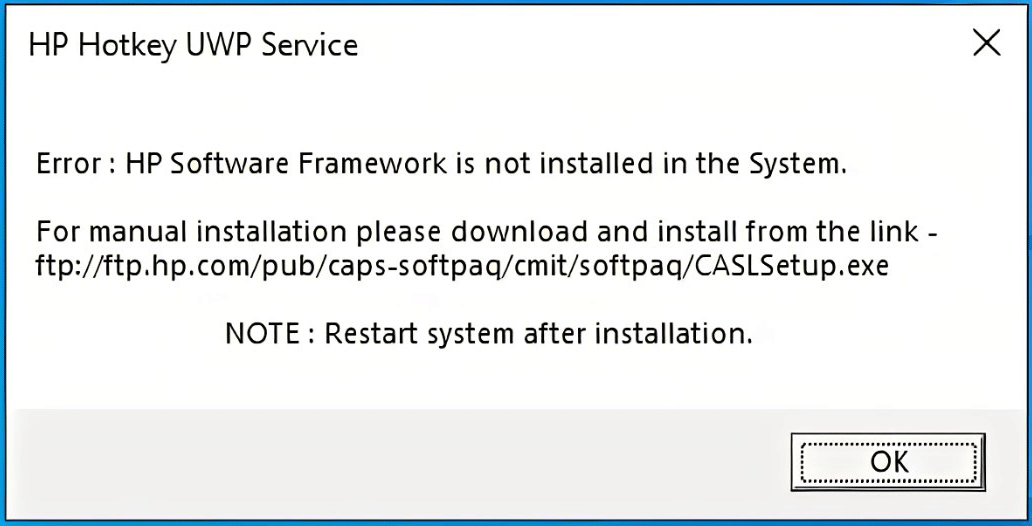 hp software framework download for windows 10