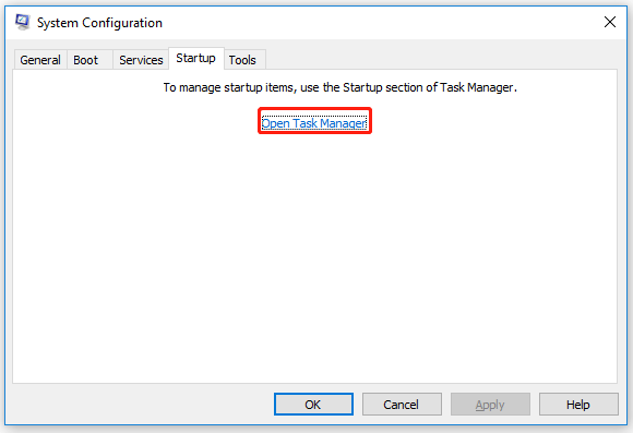 click Open Task Manager