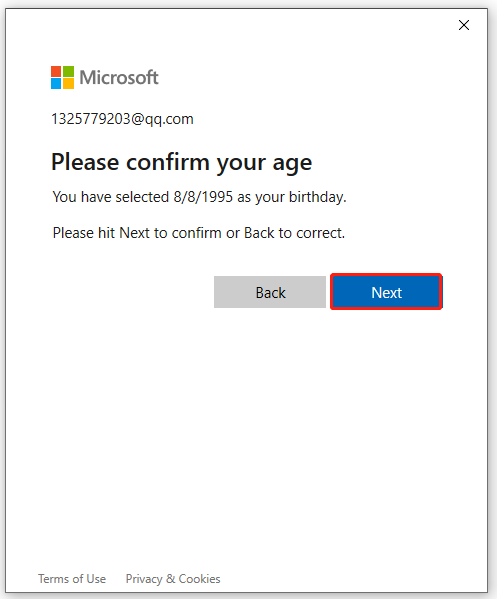 click Next on the Microsoft Teams page