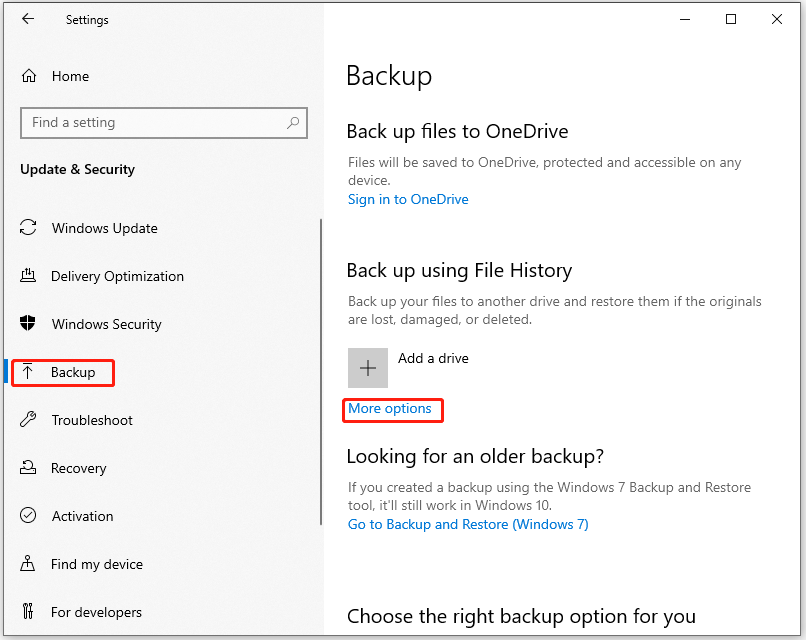 click More options