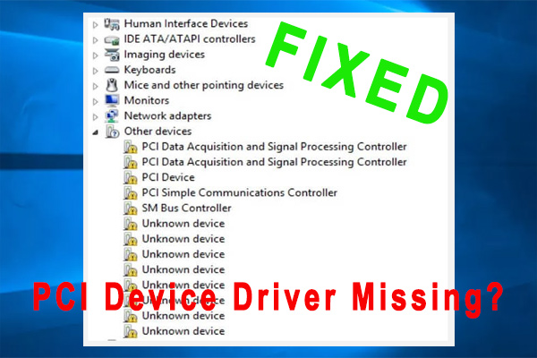 pci device driver missing thumbnail