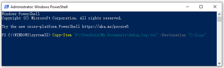 powershell copy file with extension to folder