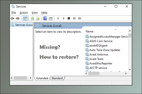 restore missing or deleted services thumbnail
