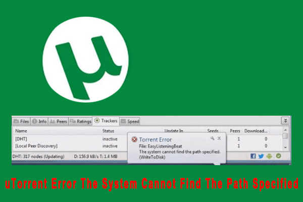 utorrent error the system cannot find the path thumbnail