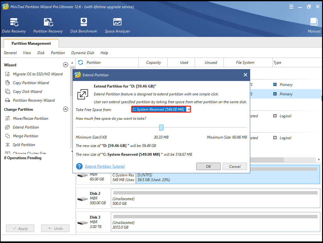 extend partition