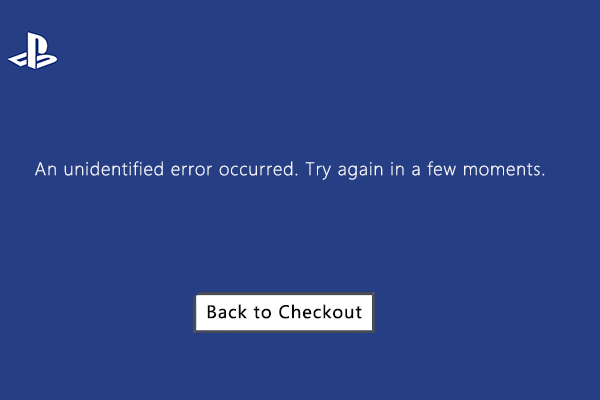 an unidentified error occurred PS5