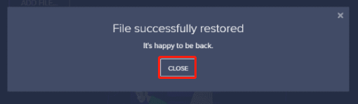 File successfully restored