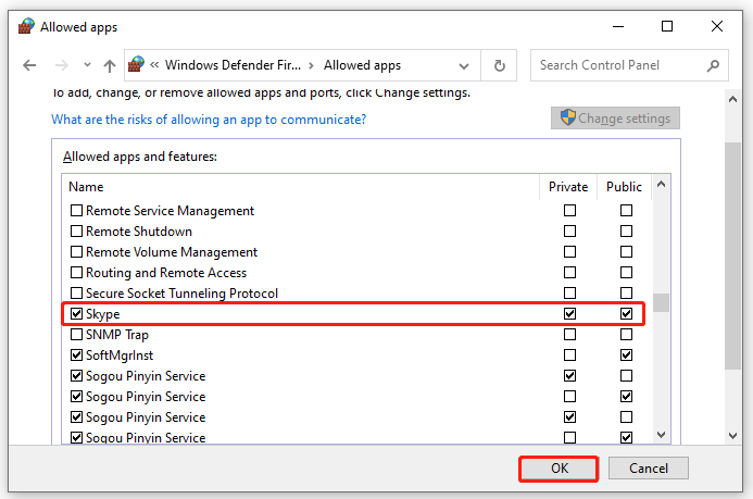 allow an app through Windows Firewall