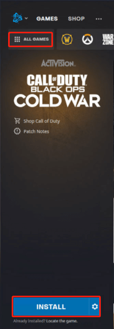 install COD Black Ops Cold War on Blizzard