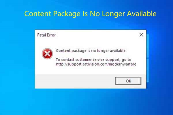 content package no longer available thumbnail