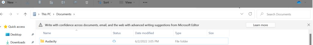 ad in File Explorer