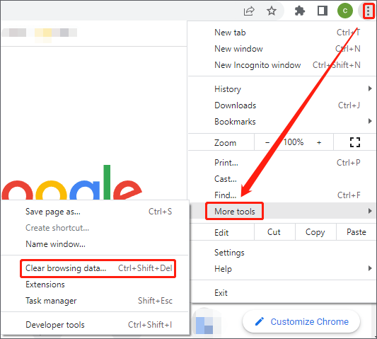 choose Clear browsing data