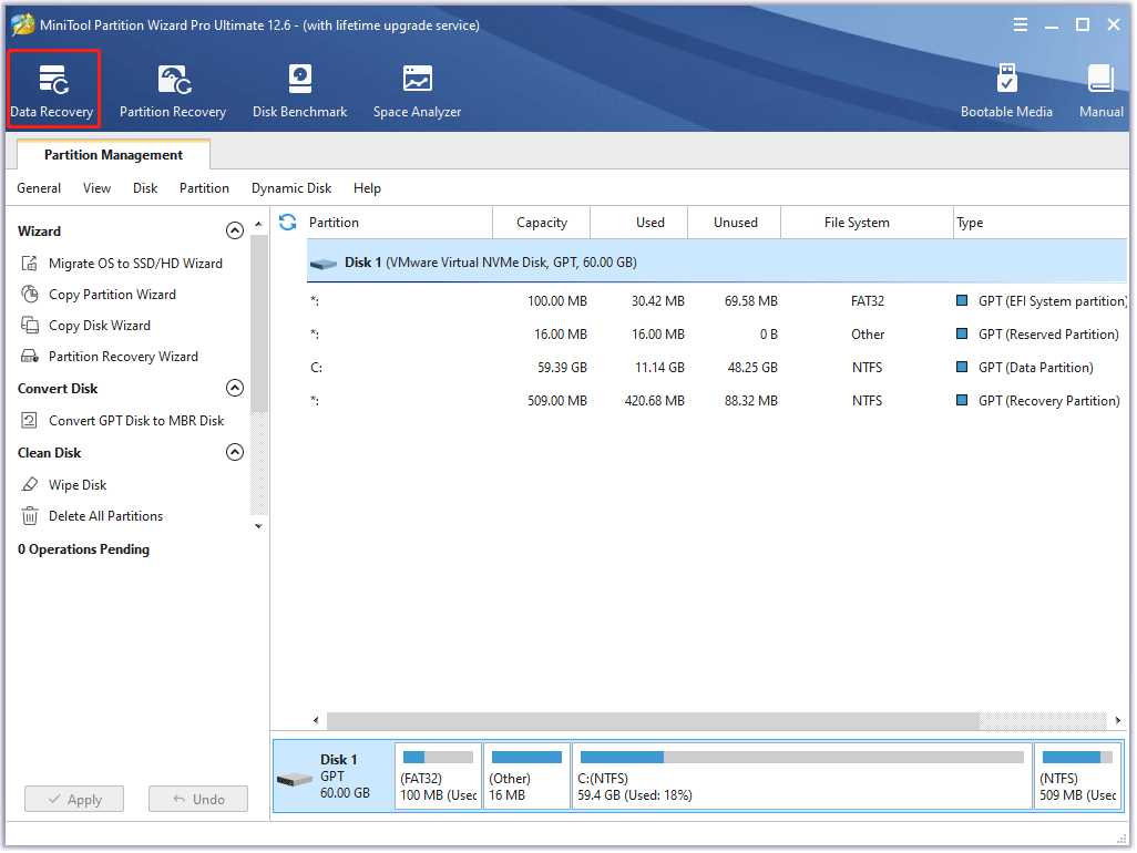data recovery feature