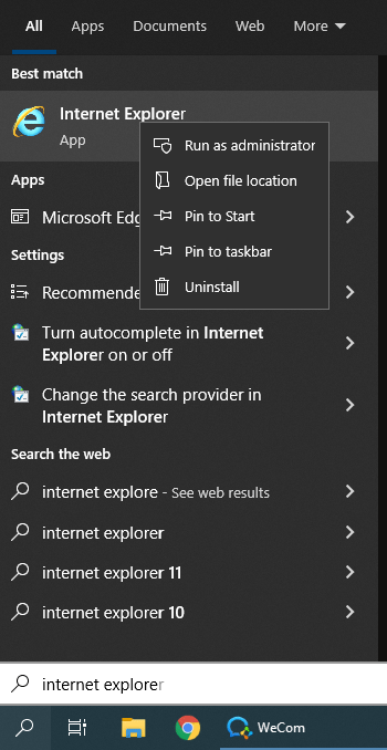 Internet Explorer for Windows 10