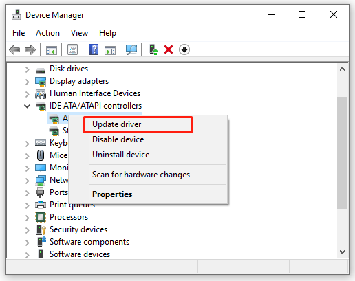 update the IDE driver