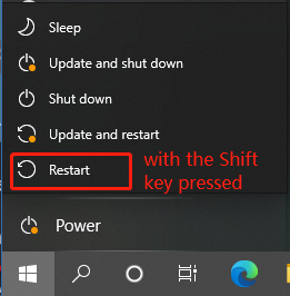 press the Restart button