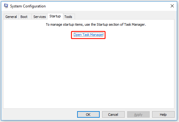 click Open Task Manager