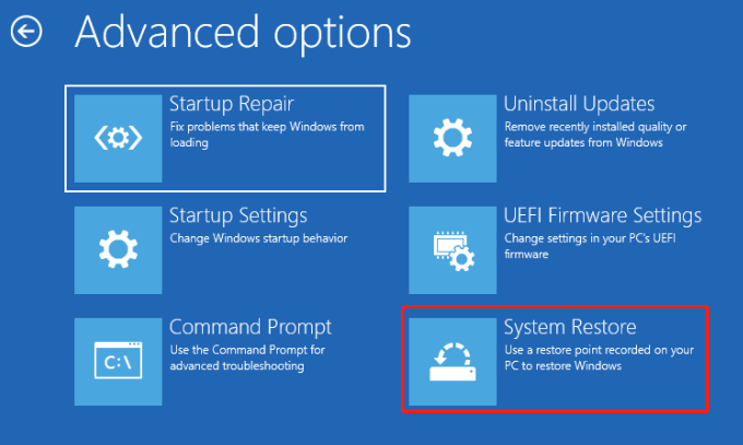 select System Restore