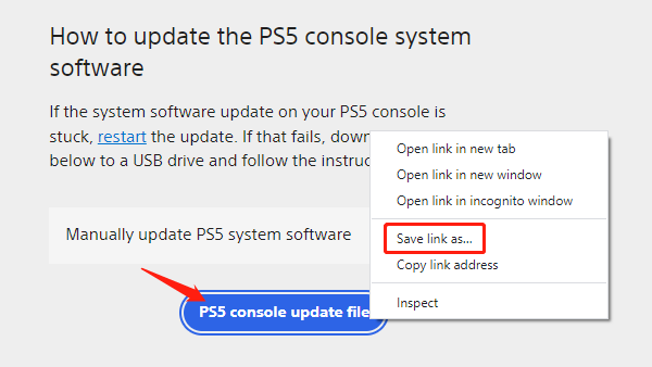download PS5 console update file