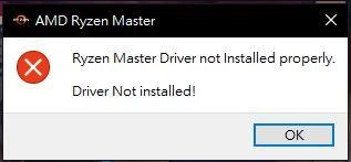 Ryzen Master Driver not installed properly