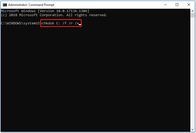 type the command