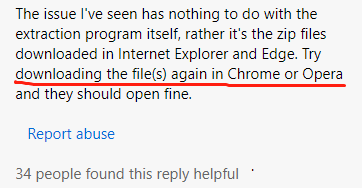 a user report from the answer Microsoft forum