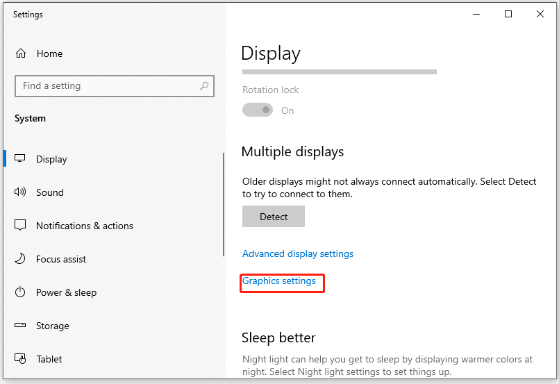 choose Graphics settings