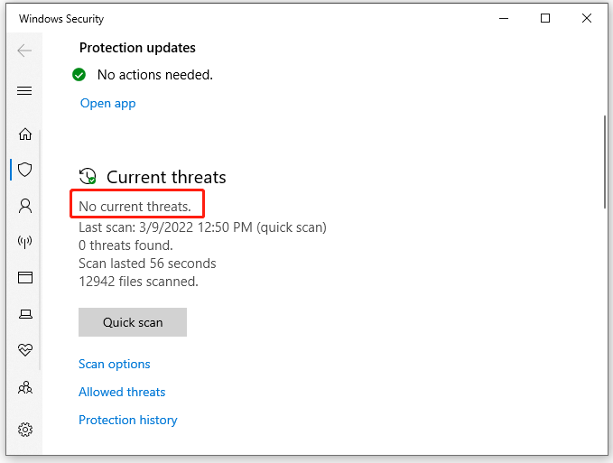 no current threats