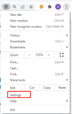 open the Settings in Google Chrome