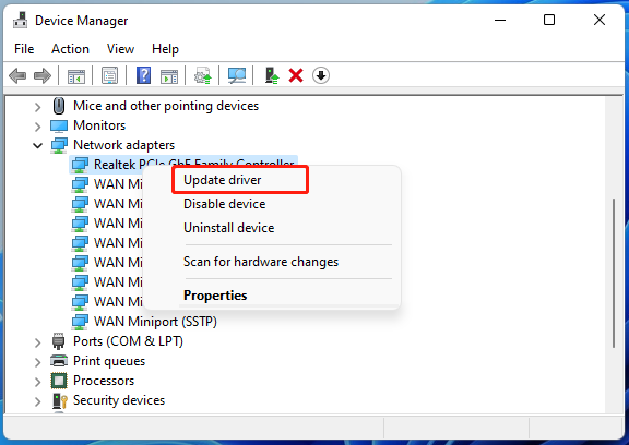 update network driver Windows 11