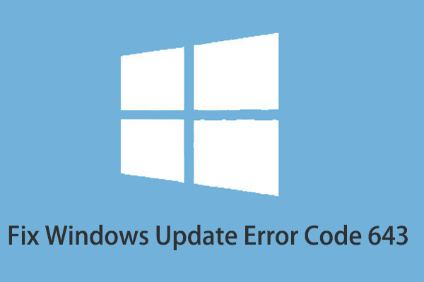 errore di aggiornamento di Windows pin 643