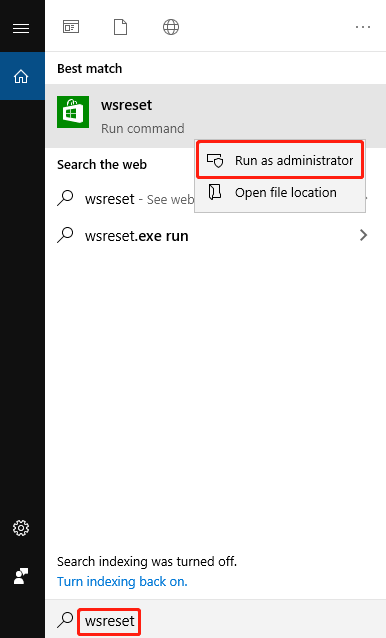 clear Microsoft Store cache