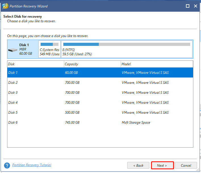 select disk